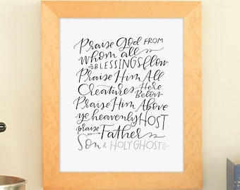 doxology digital download print // christian print // liturgy print // praise god from whom all blessings flow print // instant download