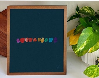 Rainbow Rocks Art Print | Encouragement Gift | Mindfulness Gift | Pencil Drawing