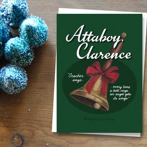 It's a Wonderful Life Attaboy Clarence Christmas Card / Funny Christmas Card / Cute Christmas Card / Wife Christmas Card