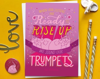 Sound Our Trumpets Greeting Card | Encouragement Cards | Affirmation Cards | Gift for Her | Gift for Women