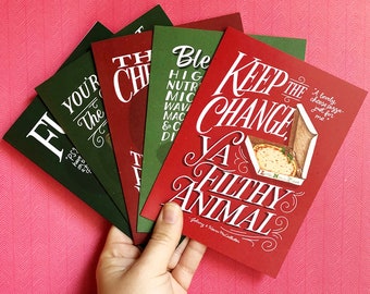 Home Alone Christmas Card Pack, Set of Five | Holiday Card Set | Christmas Cards Pack | Cute Christmas Card