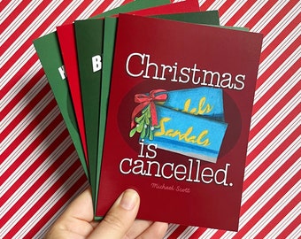 The Office Christmas Card Pack, Set of Five | Holiday Card Set | Christmas Cards Pack | Cute Christmas Card