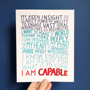 I Am Capable Enneagram Five 8x10 Art Print Mindfulness Gift Self Care Gift Self Love Affirmation image 3