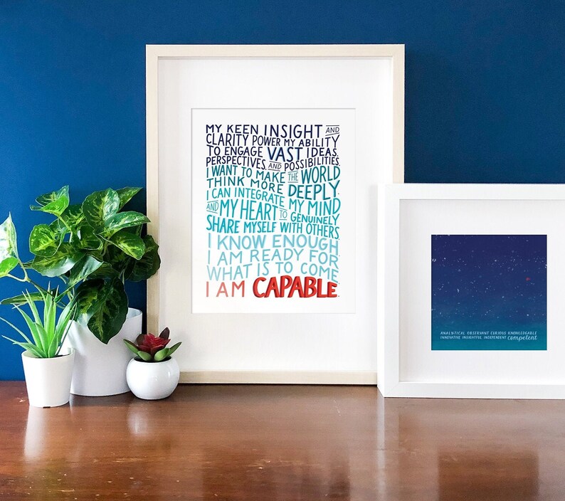 I Am Capable Enneagram Five 8x10 Art Print Mindfulness Gift Self Care Gift Self Love Affirmation image 2