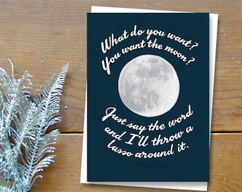 It's a Wonderful Life Lasso the Moon Christmas Card | Funny Christmas Card | Cute Christmas Card | Wife Christmas Card