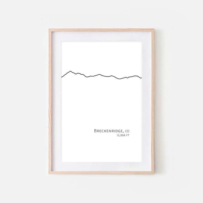 Breckenridge Colorado Mountain Wall Art Ski Decor One Line Etsy