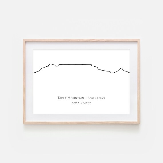 Table Mountain Cape Town South Africa Mountain Wall Art Large Etsy