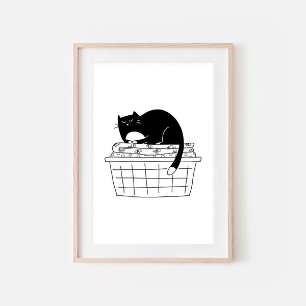 Tuxedo Cat Art Etsy