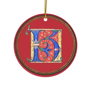 Medieval Letter K Ornament, ceramic, calligraphy and illumination
