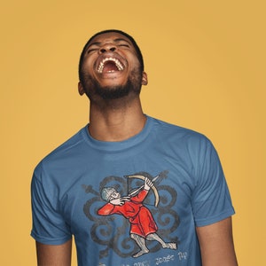 Medieval Archer - Let the grey goose fly! marginalia t-shirt