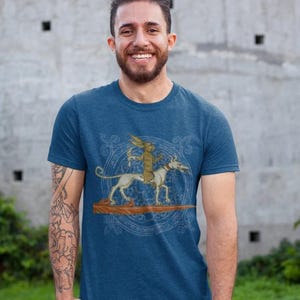 Medieval rabbit rides whatever he wants - medieval marginalia t-shirt