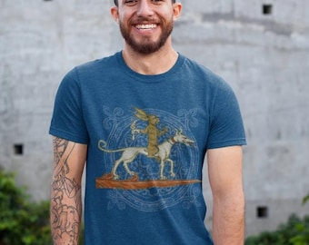 Medieval rabbit rides whatever he wants - medieval marginalia t-shirt