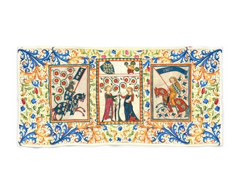 Medieval Beach Towel Triptych, Codex Mannesse, illumination