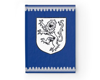 Hardcover Journal: Lion Medieval Heraldry, Heraldic Beast, Hard Backed Notebook Diary in Ruled Line