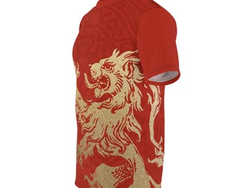 Unisex Tee: The Lion Rampant (red)
