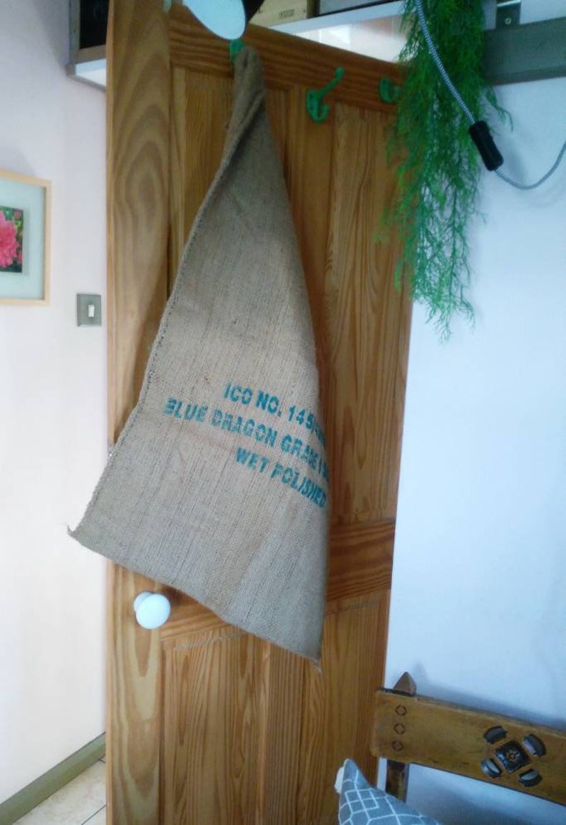 Hessian Coffee Sack Upcycled Home Storage Recycling Storage for the Kitchen. Rustic Home Decor Scandi Style Laundry Sack Toy Storage
