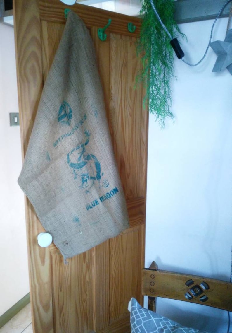 Hessian Coffee Sack Upcycled Home Storage Recycling Storage for the Kitchen. Rustic Home Decor Scandi Style Laundry Sack Toy Storage