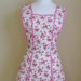 1940s Style Apron/RetroApron/Vintage Style Apron/Apron/WomensApron/Handmade Apron/Pink Apron/Pinafore Apron/Pink and Cream Floral Apron