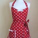 1950s Style Apron / Retro Apron / Vintage Style Apron / Red Apron / Red Polka Dot Apron /Womens Apron /Red & White Apron / Apron