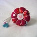 Pin Cushion Ring / Pin Cushion /Vintage Style Pincushion Ring in Magenta / Floral Pincushion / Retro Pincushion
