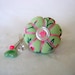 Pin Cushion / Pin Cushion Ring / Floral Pincushion / Retro Pincushion / Vintage Style Pincushion With Button Detail / Green Pincushion