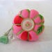 Pin Cushion Ring / Pin Cushion /Vintage Style Pincushion Ring in Pale Blue and Pink / Floral Pincushion / Retro Pincushion