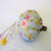 Pin Cushion Ring / Pin Cushion /Vintage Style Pincushion Ring in Sage Green / Floral Pincushion / Retro Pincushion