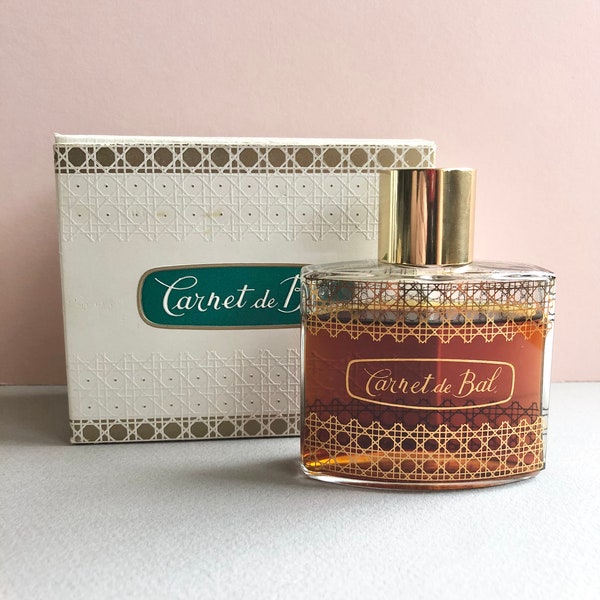 Vintage CARNET DE BAL Perfume by Revillon ~ Parfum No. 923, created 1937 ~ 2 oz bottle approximately three-quarters full ~ in Original Box