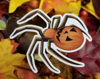 Jack O’lantern Spider Vinyl Sticker