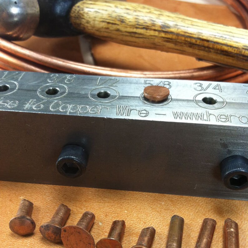 Copper rivet making tool 6 gauge wire 9 rivets Etsy