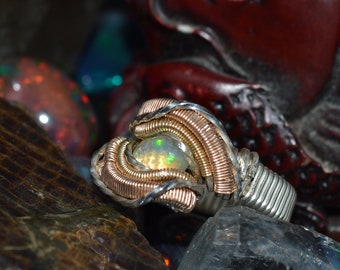 Star ruby cab wire wrap ring size 4 1/2