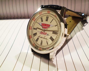 Austin Healey 3000 Souvenir Tribute armbandsklocka, retro tidig stil rund urtavla