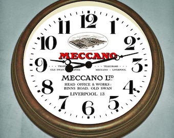 Reklamklocka i vintagestil från Meccano