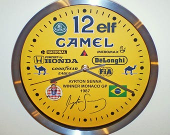 Ayrton Senna Souvenir/Tribute Wall Clock, 1st Win @ Monaco Grand Prix 1987