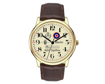 RAF Supermarine Spitfire armbandsur. Rolls Royce Merlin andra världskriget.