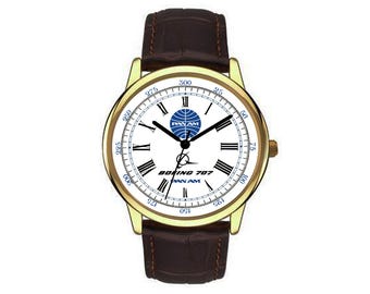 Pan Am Airways, Boeing 707 Wrist Watch, Retro 1960-70's Vintage Style Dial.