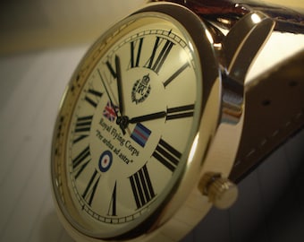 RFC Royal Flying Corps Souvenir Wrist Watch, "Per ardua ad astra" RAF 100