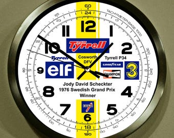 Tyrrell P34, Jody David Scheckter, 1976 Swedish Grand Prix Win,  Souvenir Clock.