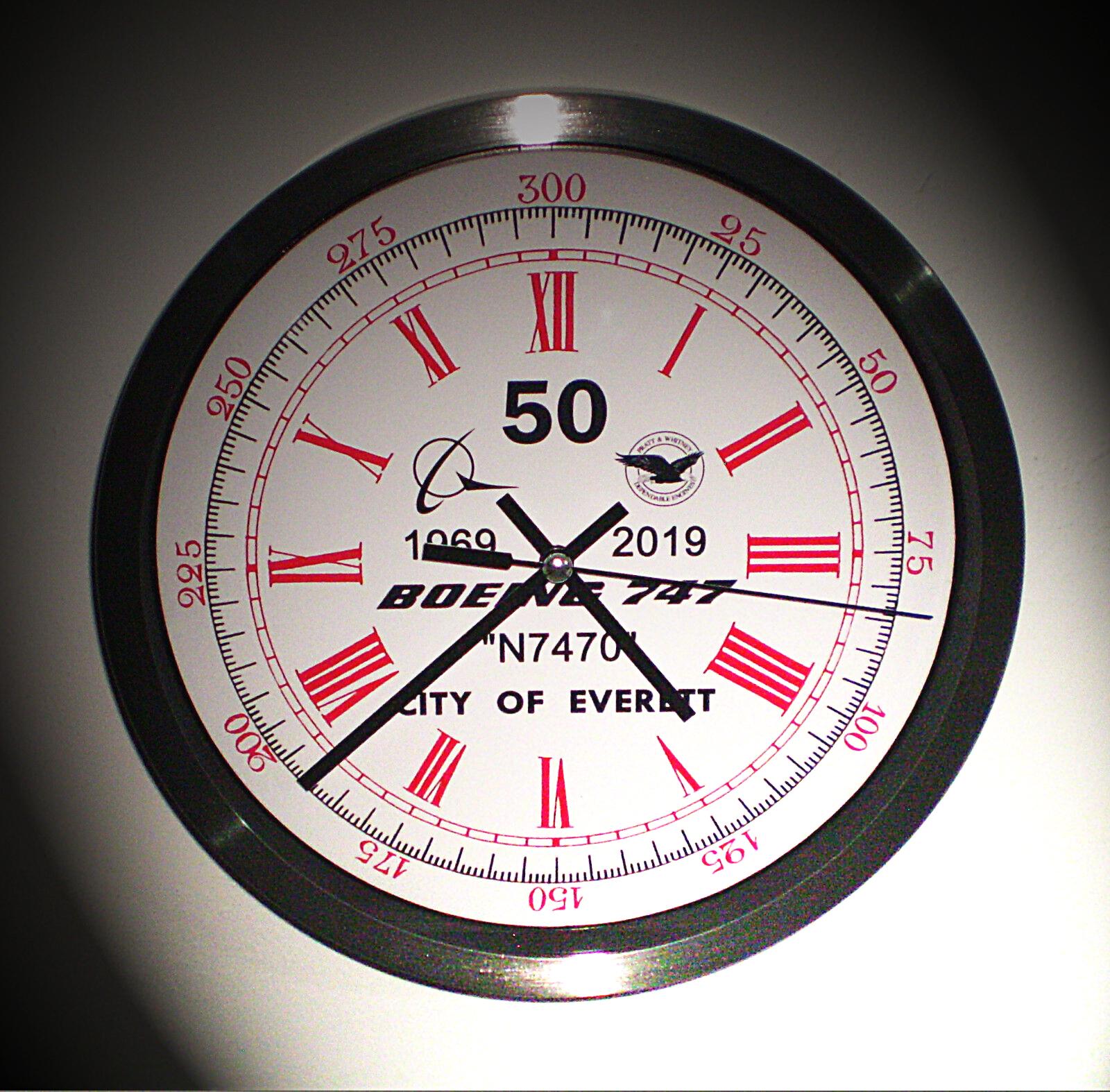 Boeing 747 Maiden Test Flight Wall Clock, 50th Year, City of Everett ...
