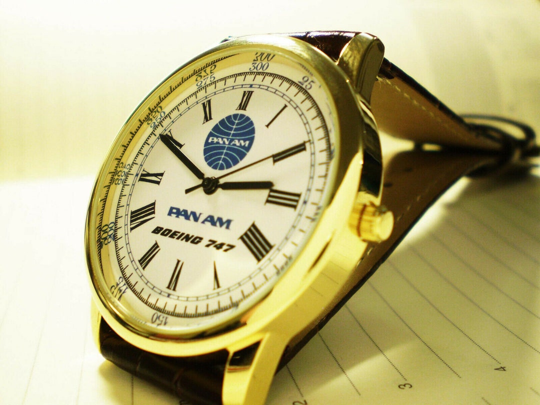 Pan Am Airways, Boeing 747 Wrist Watch, Retro 1960-70's Vintage