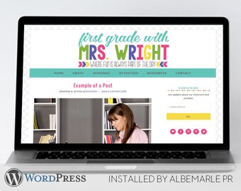 Premade Genesis Framework WordPress Template // Genesis Child Theme // Teacher WordPress Theme - Mrs. Wright