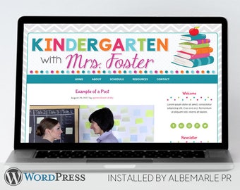 Premade Genesis Framework WordPress Template // Genesis Child Theme // Colorful WordPress Theme - Mrs. Foster