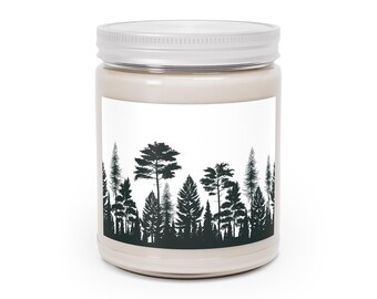 Vela de soja de bosque: vela con aroma natural, duración de 50 a 60 horas