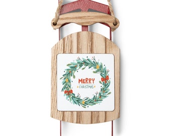 Merry Christmas Sled Ornament