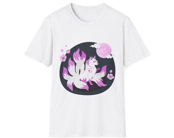 Camiseta con ilustración de zorro de nueve colas / Sakura Luna Rosa
