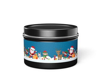 Christmas Tin Candles