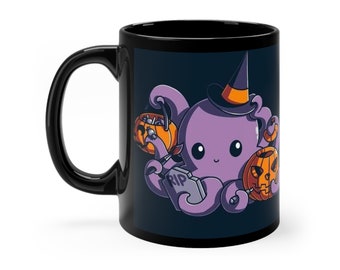 Taza de cerámica con forma de pulpo espeluznante - Diseño de Halloween