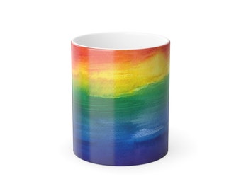 Taza de café arcoiris