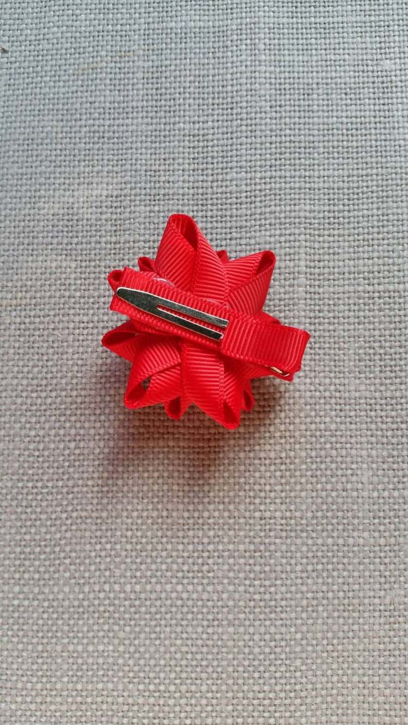 Gift Bow hair clip, Present Bow Clip, Hair Accessories, Ribbon Sculpture, Christmas Hair bows, Toddler bow, photo prop, Itty bitty baby bows image 6