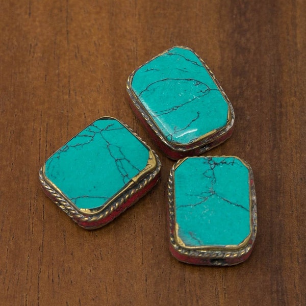 Tibetan Turquoise Cracked Beads for Diy Jewellery Making - Tibetan Beads Diy Craft Kit - Nepal Beads Craft Supplies